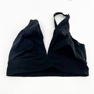 NWT Everlane Bra Top Black Wireless V-Neck Adjustable Straps Size S